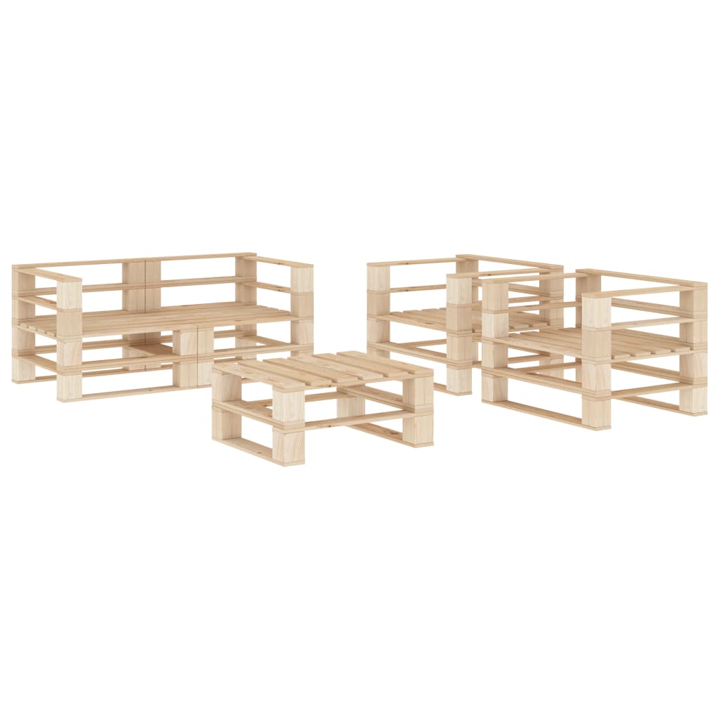  Pallsoffa set 5 delar trä
