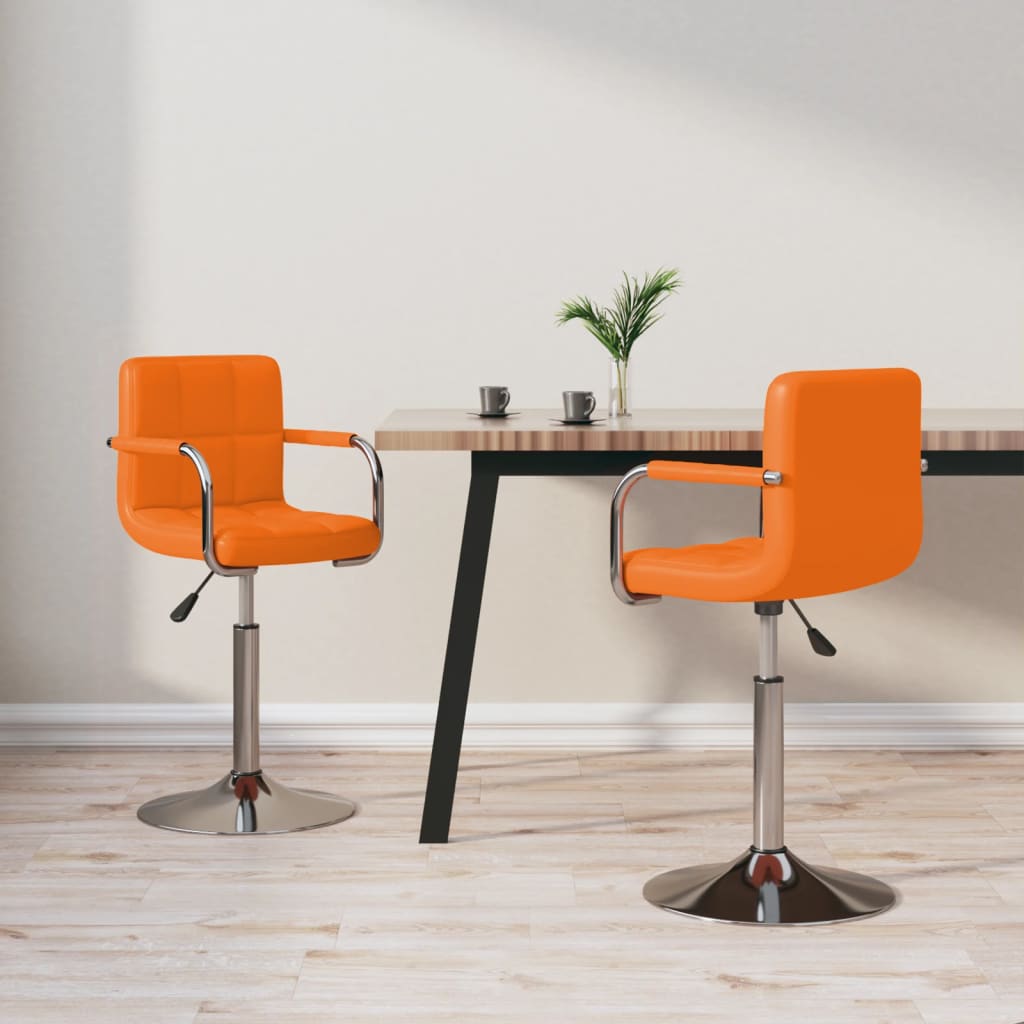  Snurrbara matstolar 2 st orange konstläder