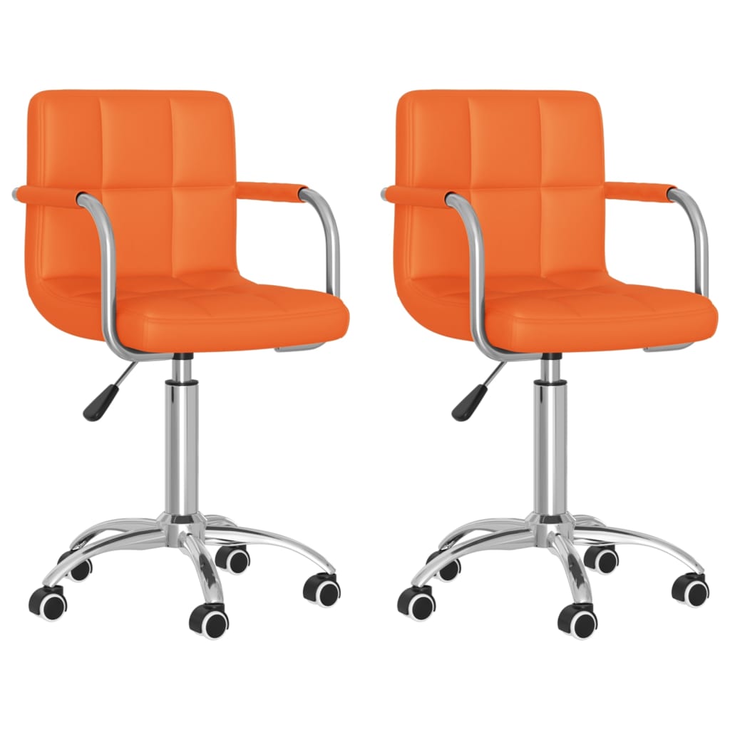  Snurrbara matstolar 2 st orange konstläder