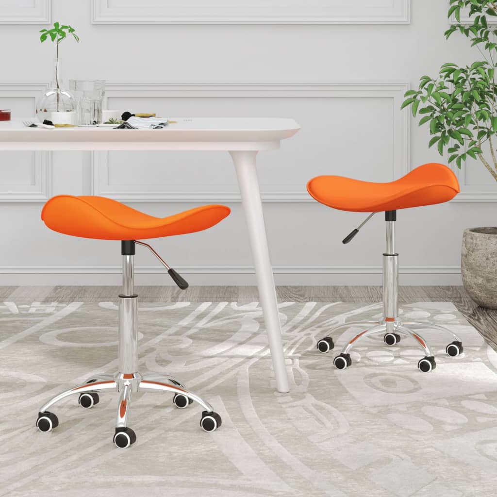  Snurrbara matstolar 2 st orange konstläder