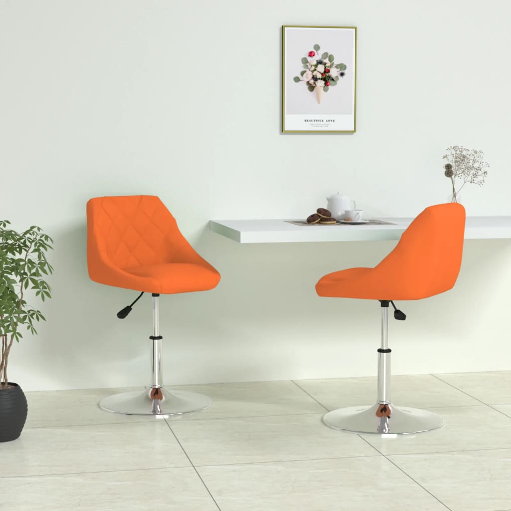  Matstolar 2 st orange konstläder