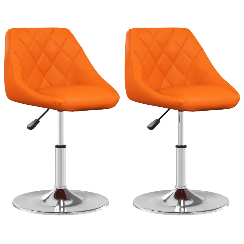  Matstolar 2 st orange konstläder