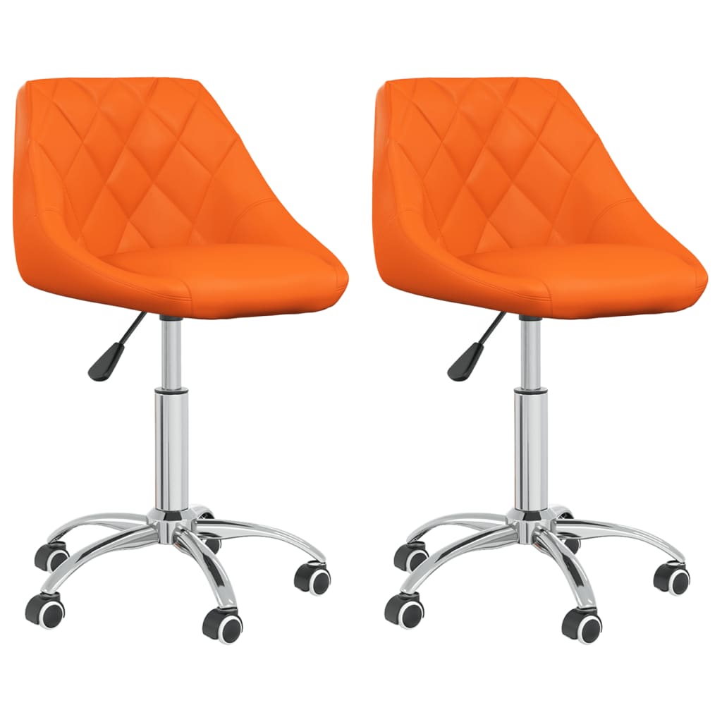  Snurrbara matstolar 2 st orange konstläder