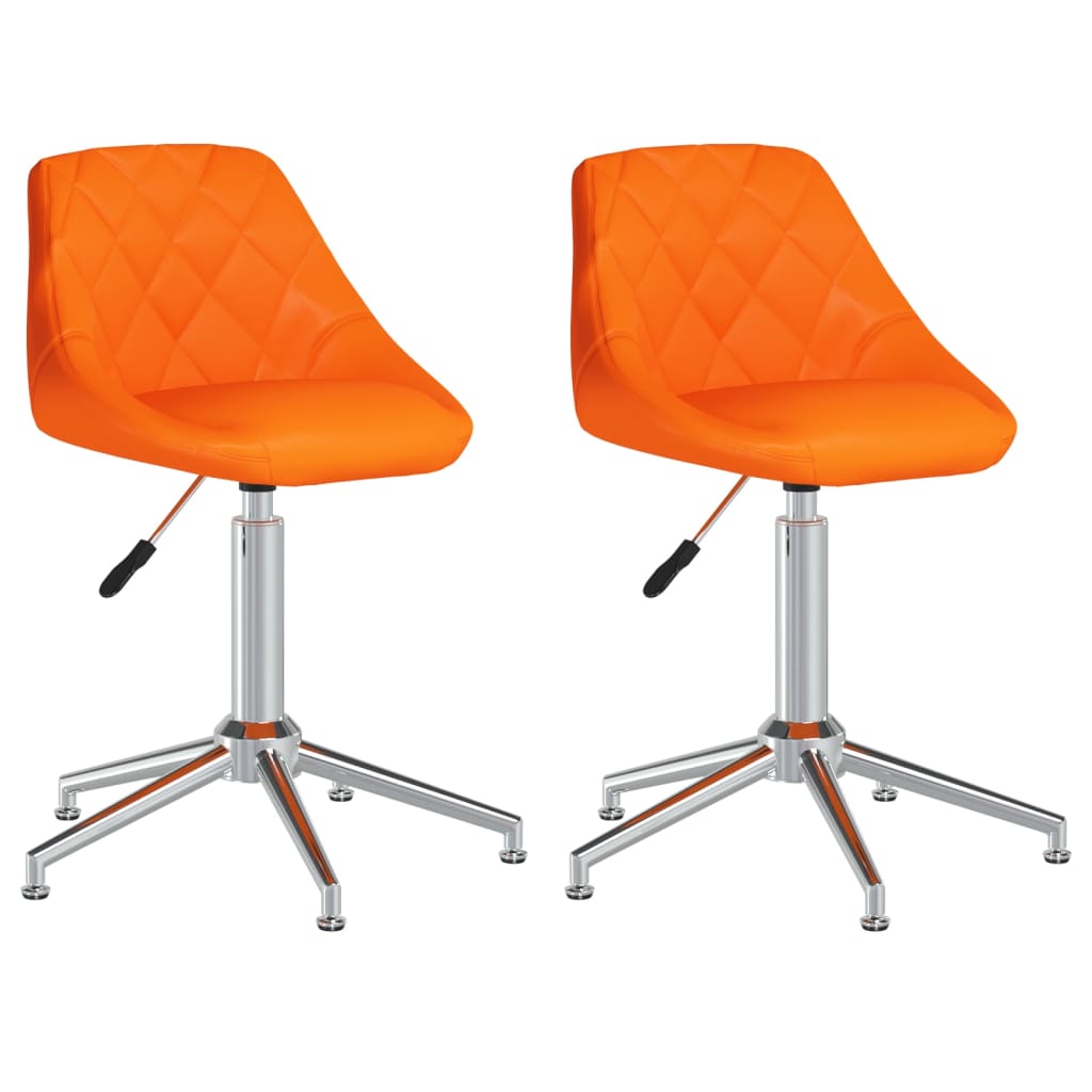  Snurrbara matstolar 2 st orange konstläder