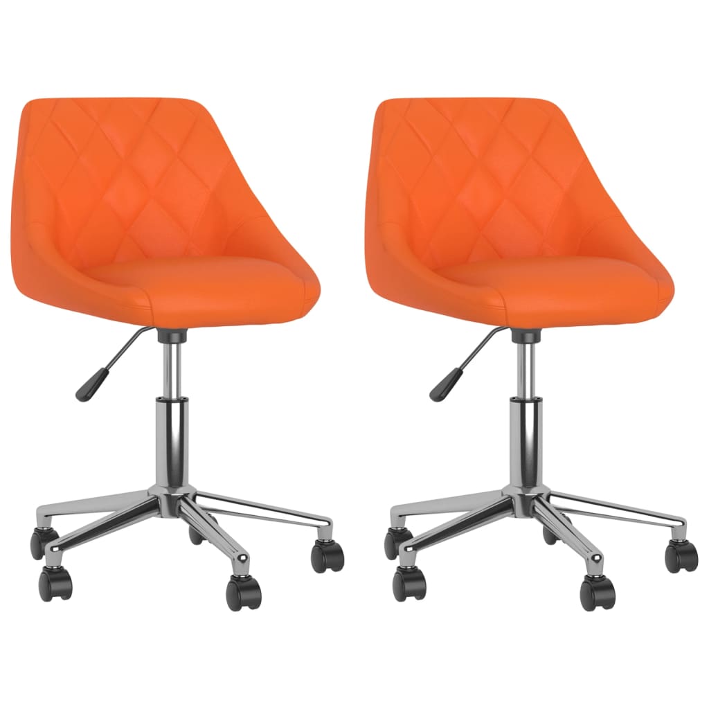  Snurrbara matstolar 2 st orange konstläder