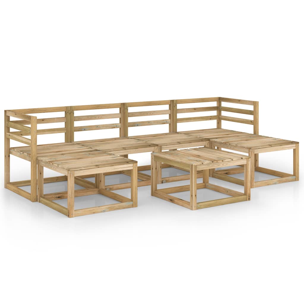  Loungegrupp 7 delar tryckimpregnerad furu