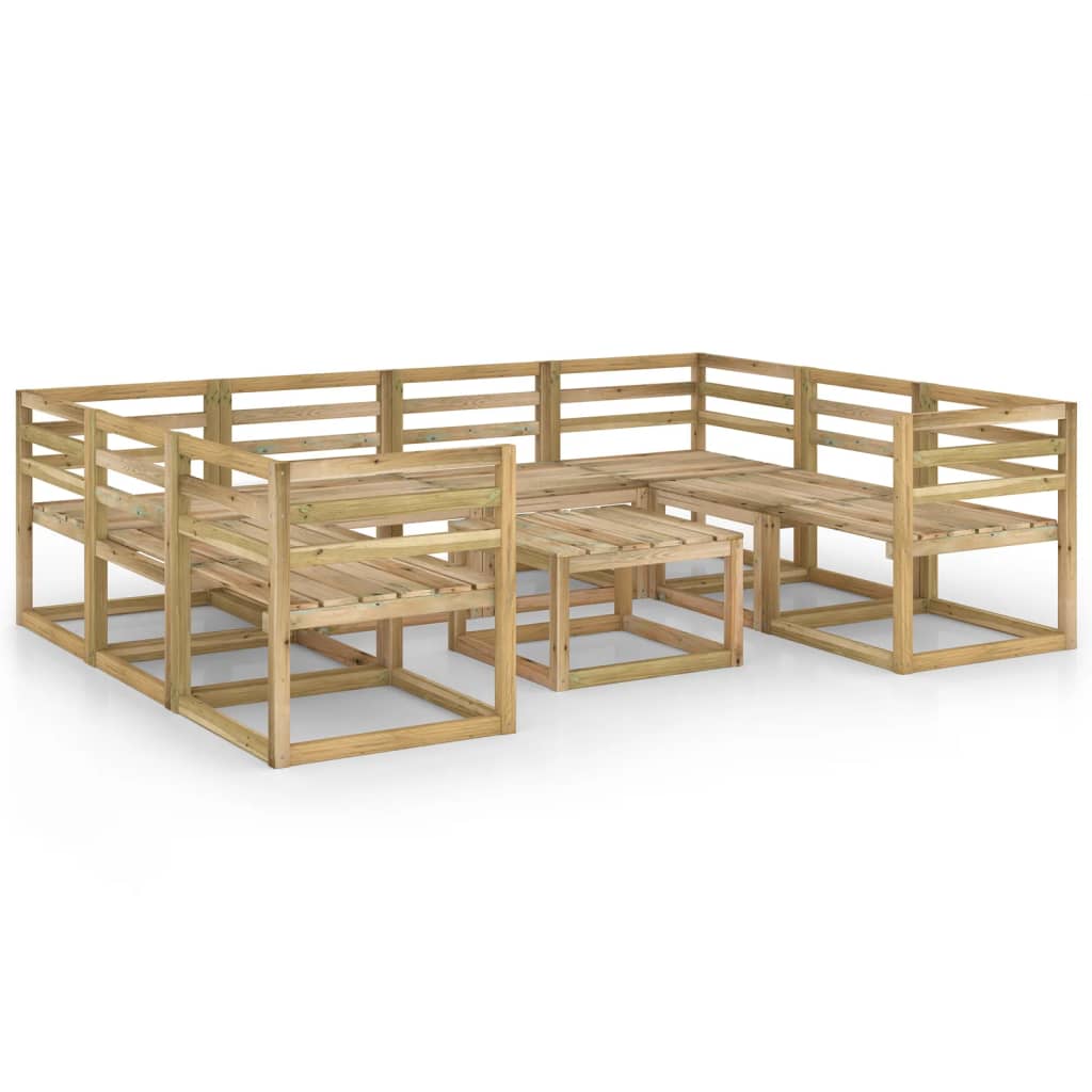  Loungegrupp 9 delar tryckimpregnerad furu