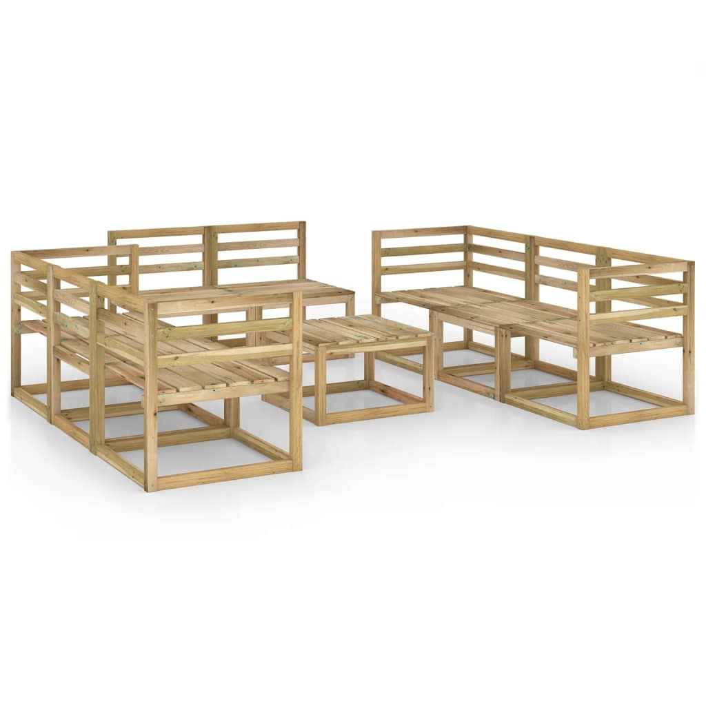  Loungegrupp 9 delar tryckimpregnerad furu