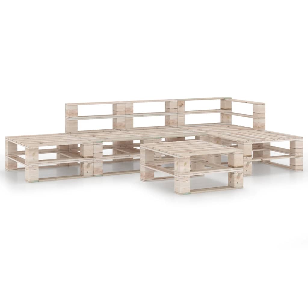  Pallsoffgrupp 6 delar furu