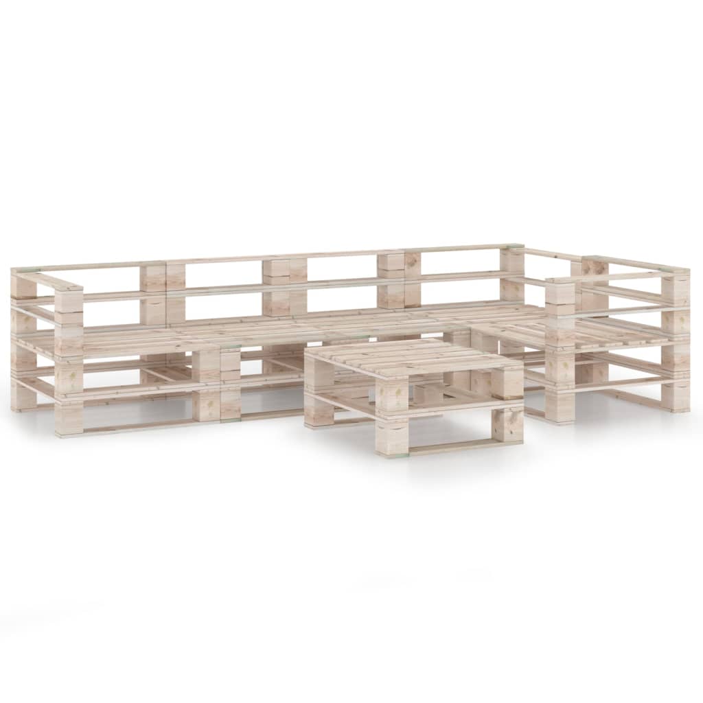  Pallsoffgrupp 6 delar furu