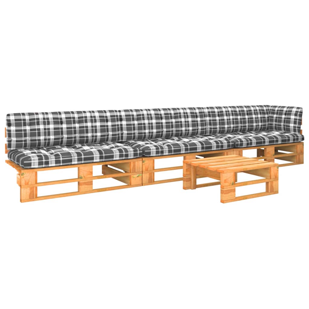  Pallsoffgrupp 4 delar honungsbrun impregnerad furu