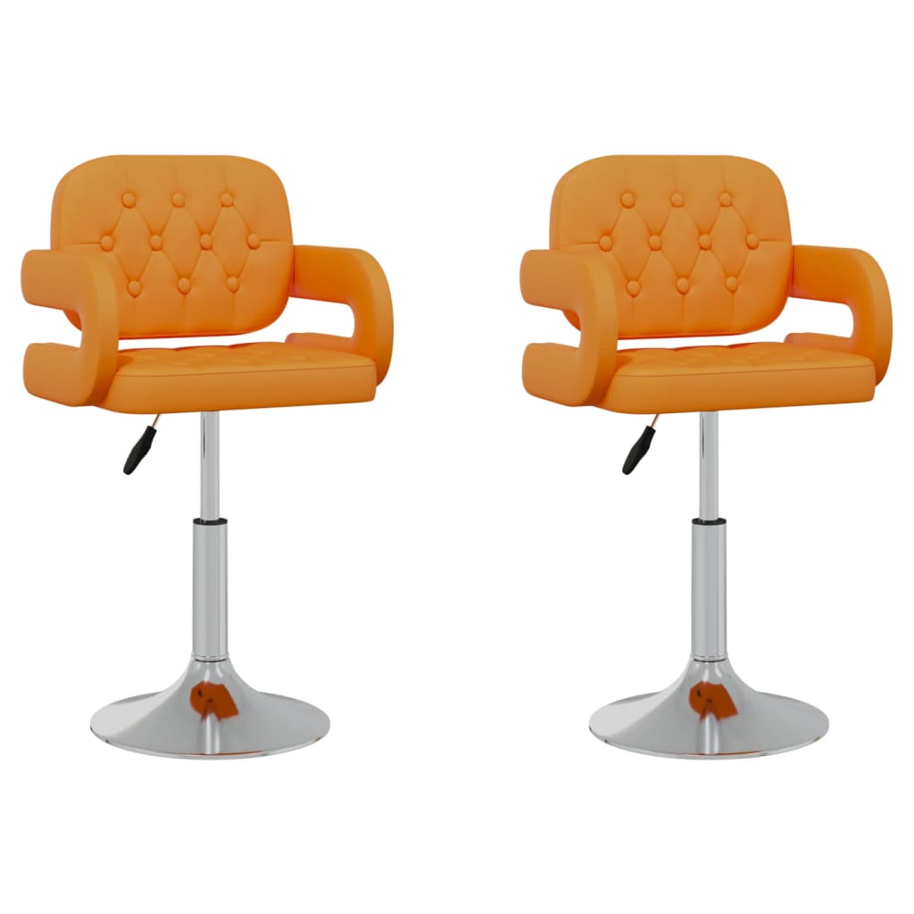  Snurrbara matstolar 2 st orange konstläder