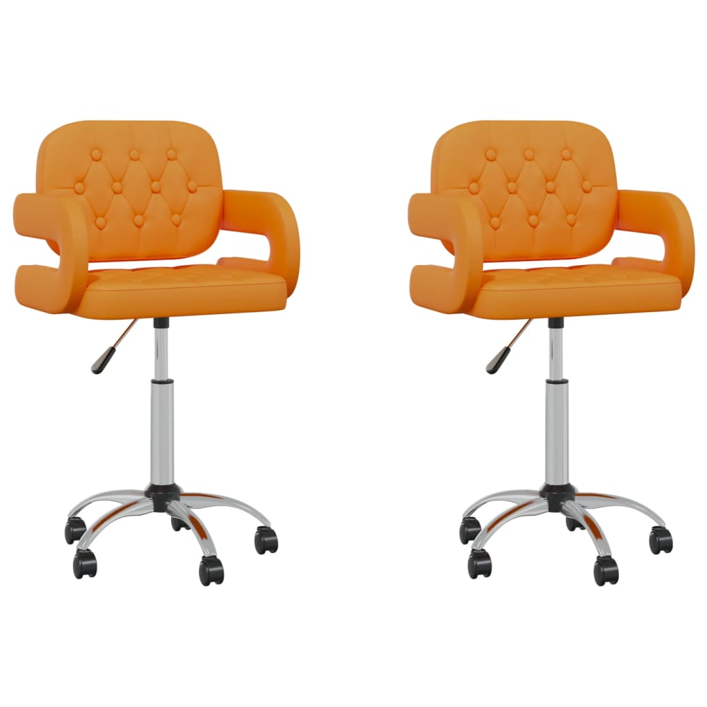  Snurrbara matstolar 2 st orange konstläder