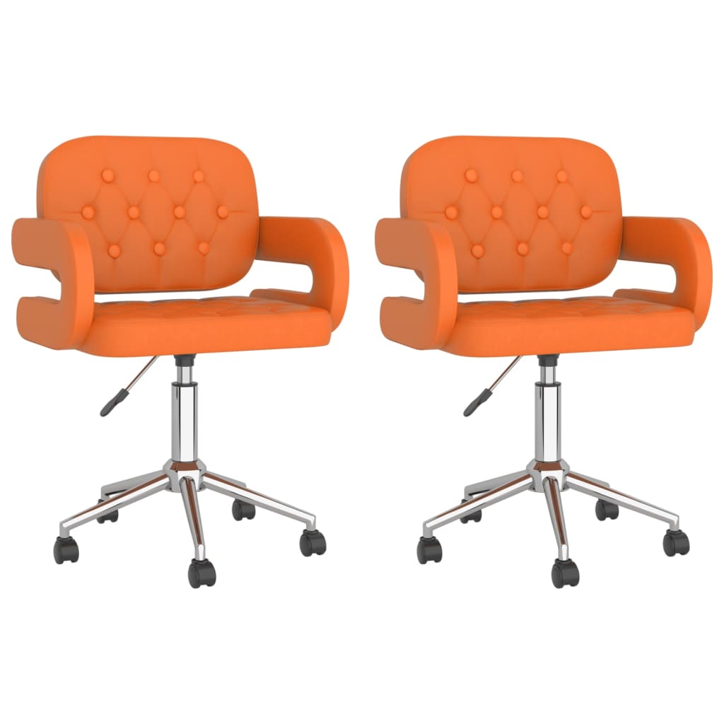  Snurrbara matstolar 2 st orange konstläder