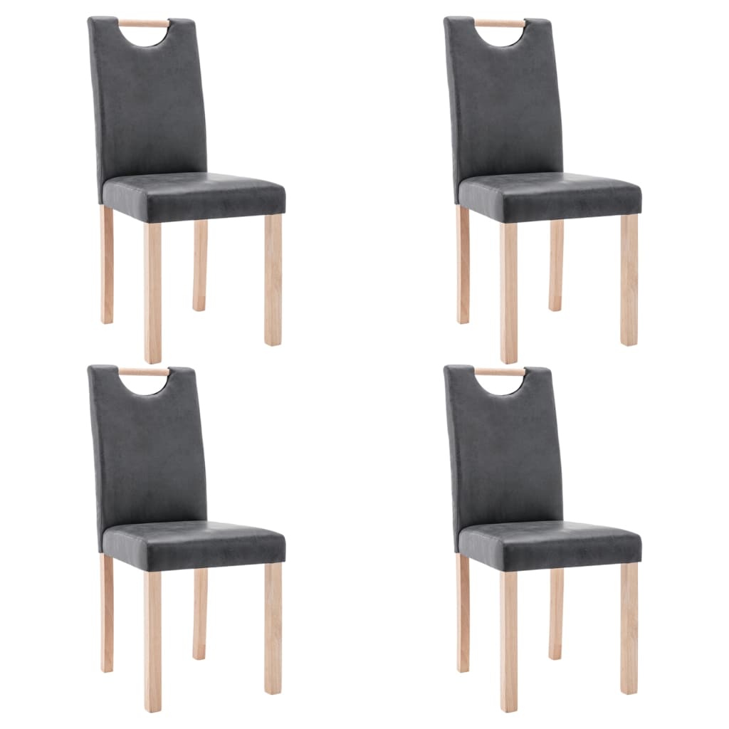  Matstolar 4 st grå konstmocka