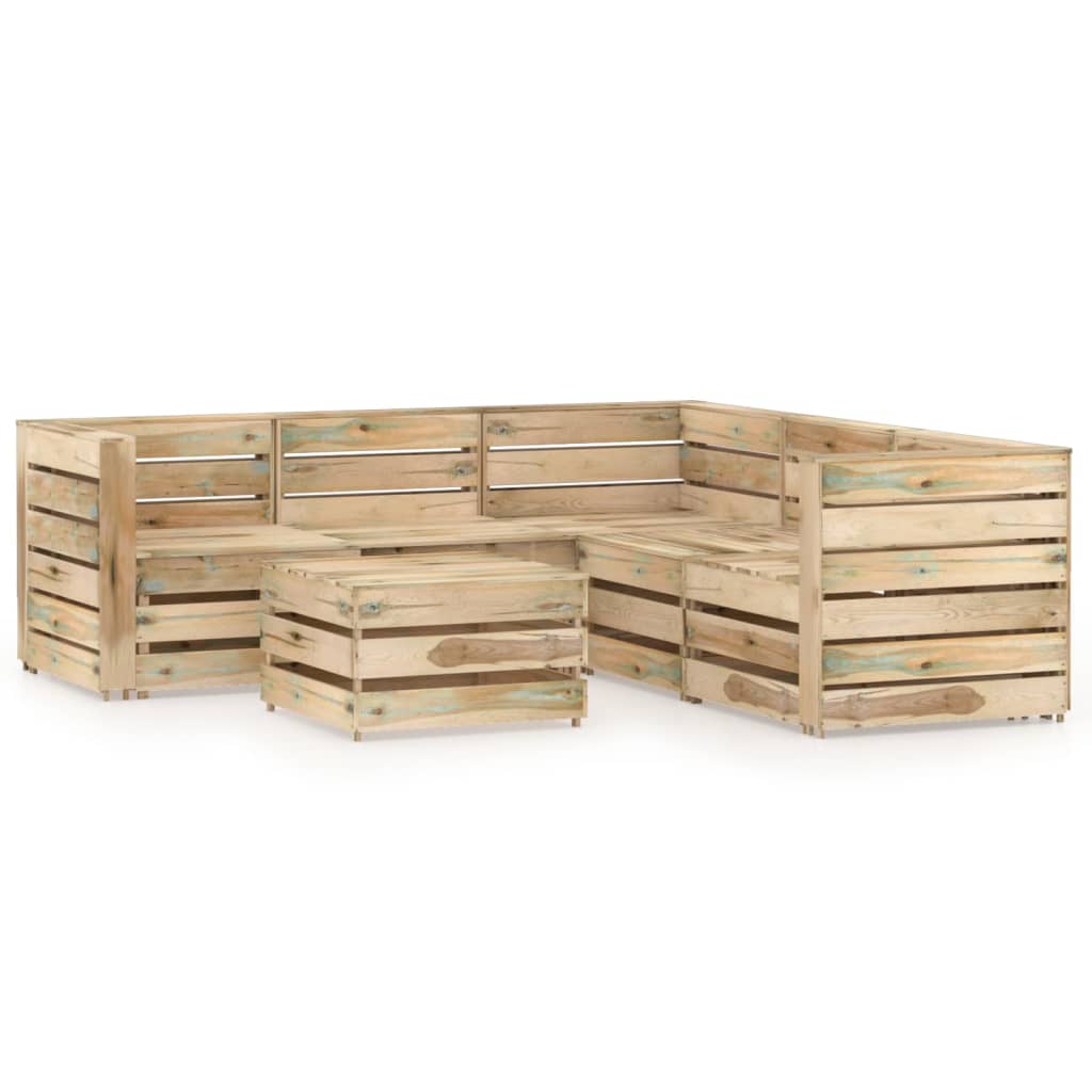 Loungegrupp 6 delar tryckimpregnerad furu