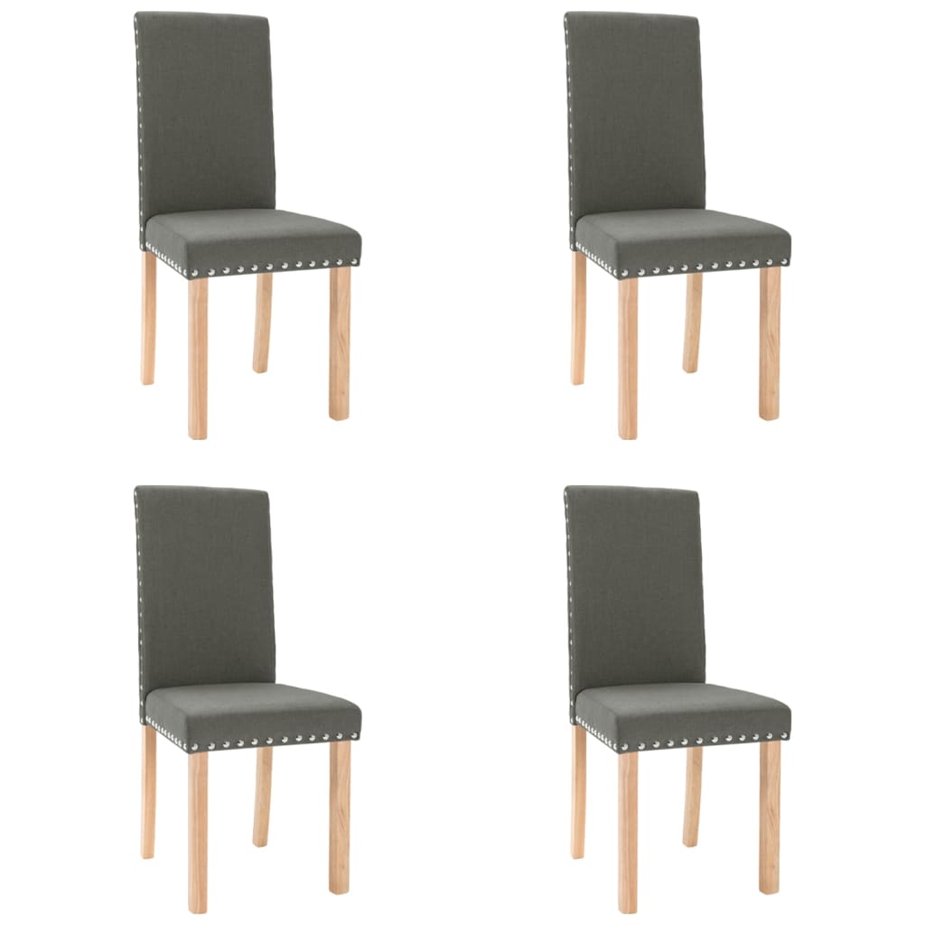  Matstolar 4 st mörkgrå tyg