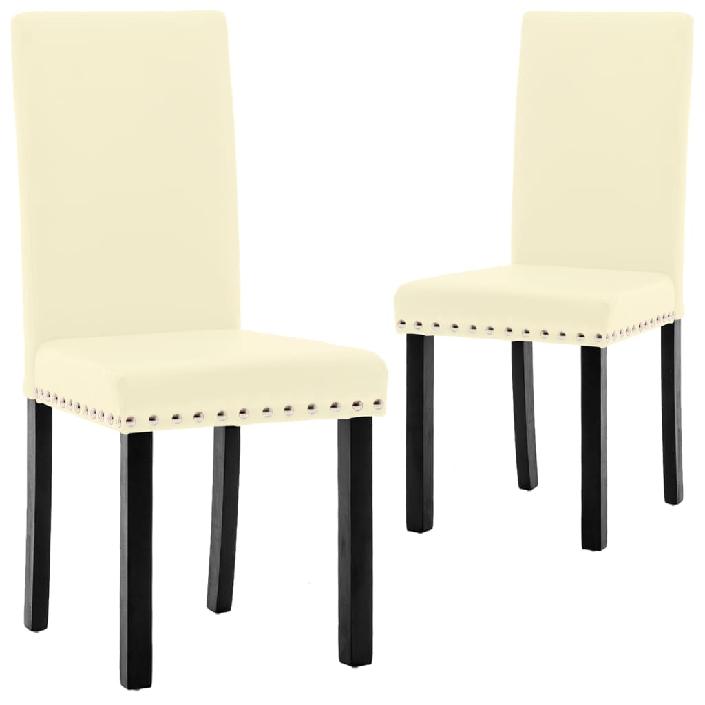  Matstolar 2 st gräddvit PVC