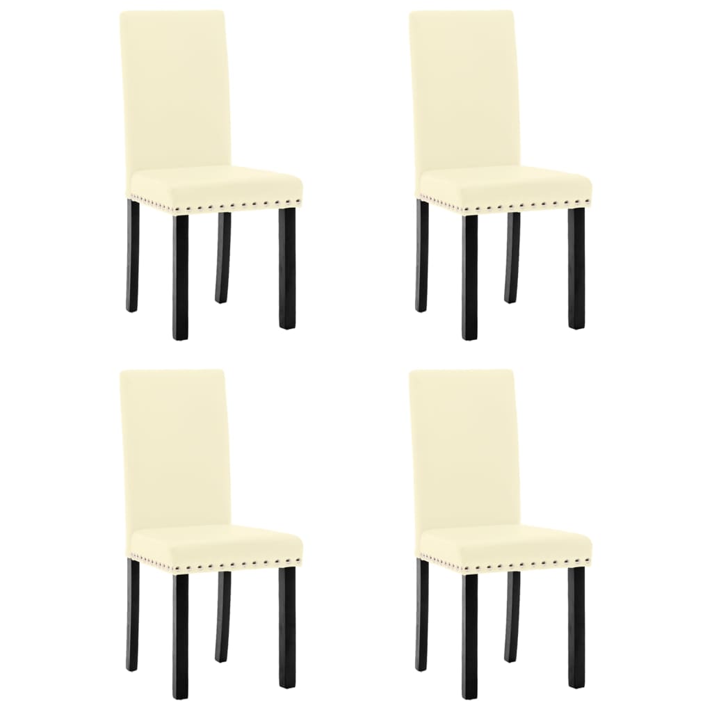  Matstolar 4 st gräddvit PVC