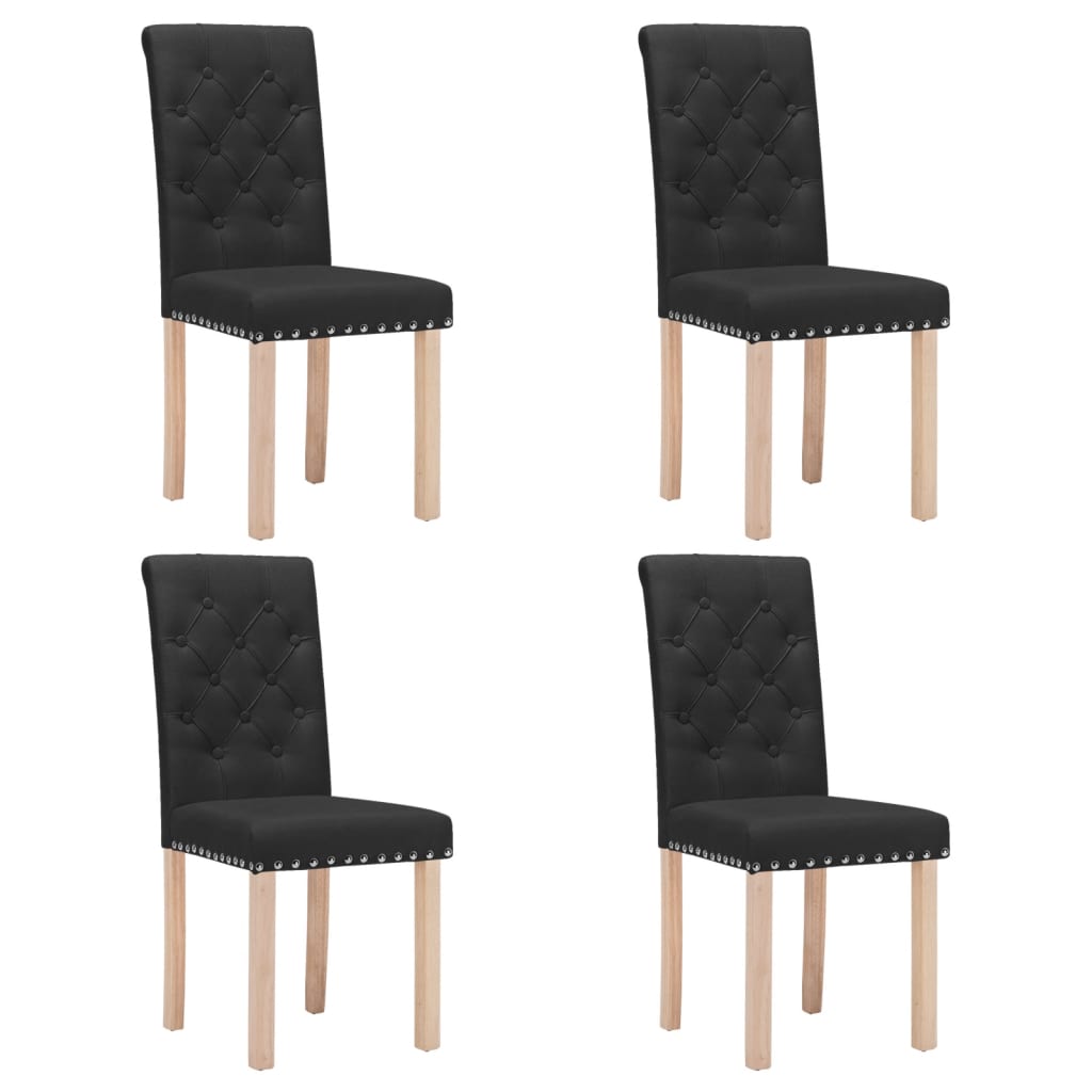  Matstolar 4 st svart tyg
