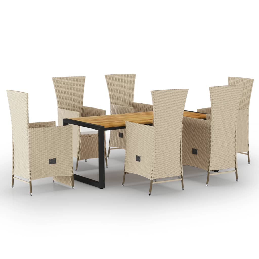  Matgrupp för trädgården 7 delar beige