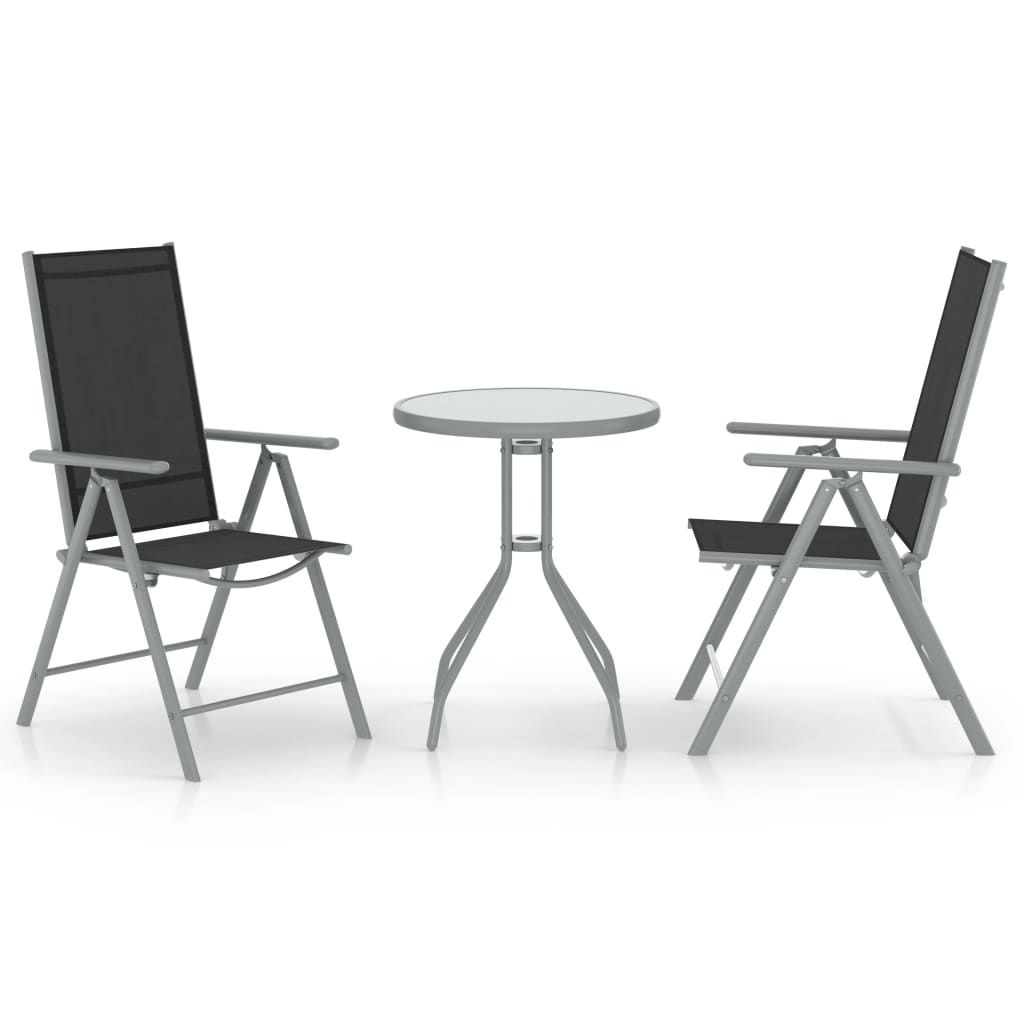  Caféset 3 delar aluminium och textilen silver