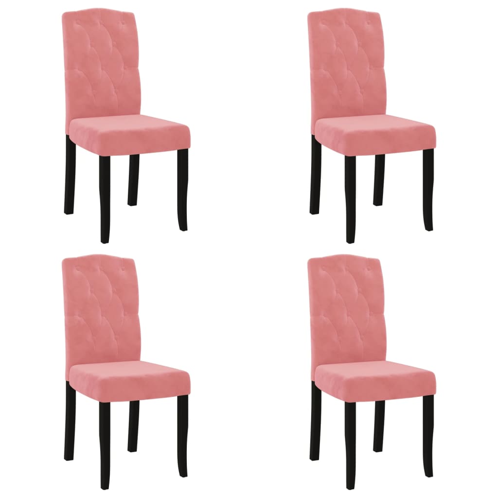  Matstolar 4 st rosa sammet