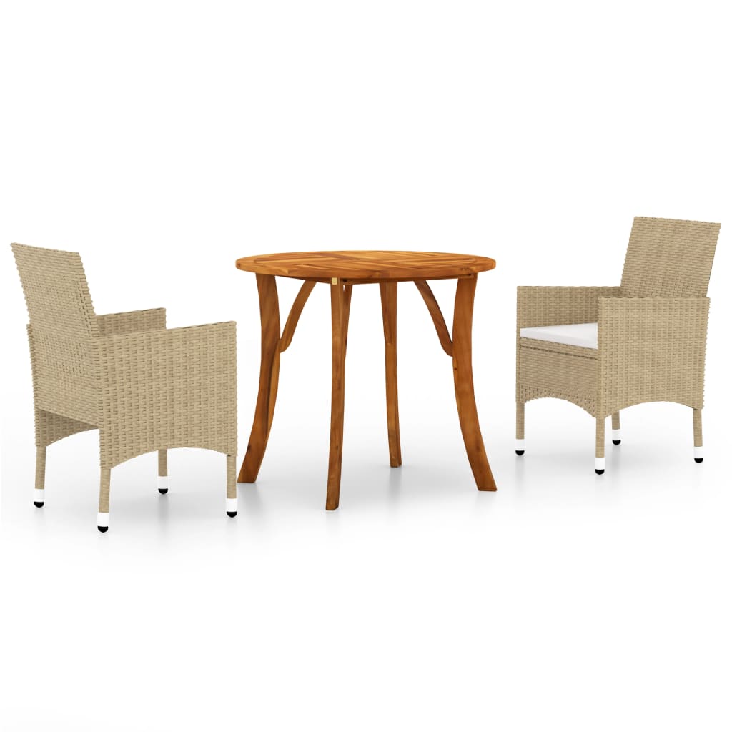  Matgrupp för trädgården 3 delar beige