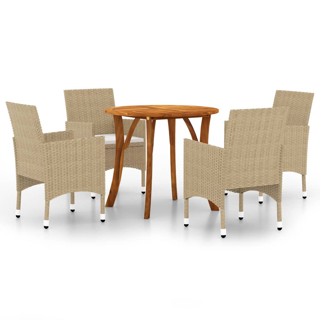  Matgrupp för trädgården 5 delar beige