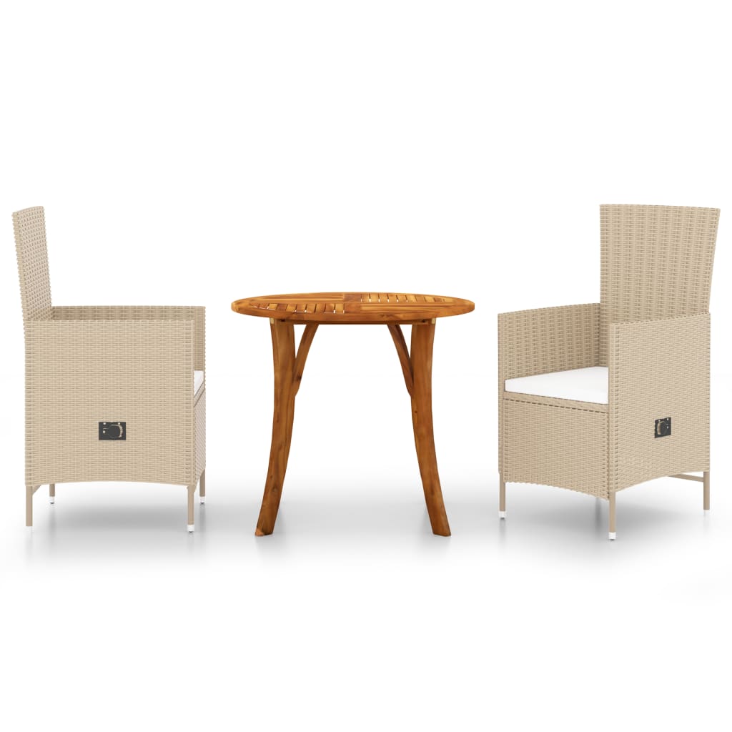  Matgrupp för trädgården 3 delar beige