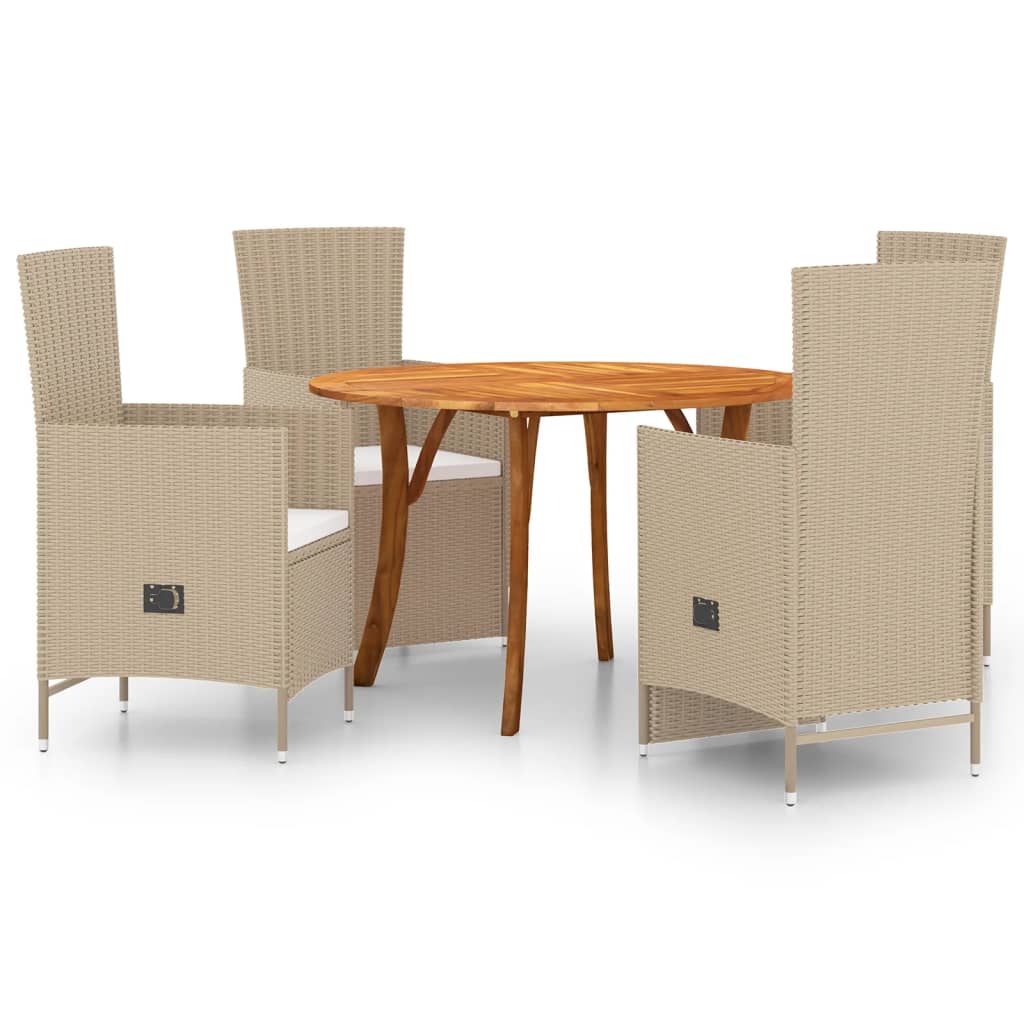  Matgrupp för trädgården 5 delar beige