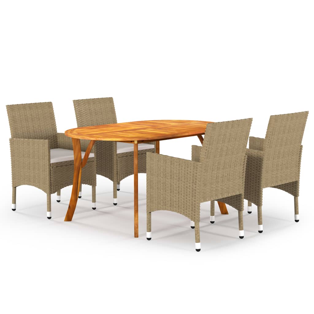  Matgrupp för trädgården 5 delar beige