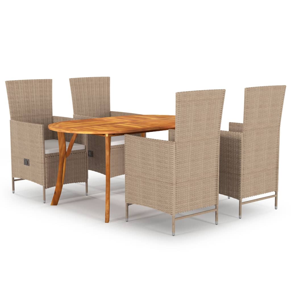  Matgrupp för trädgården 5 delar beige