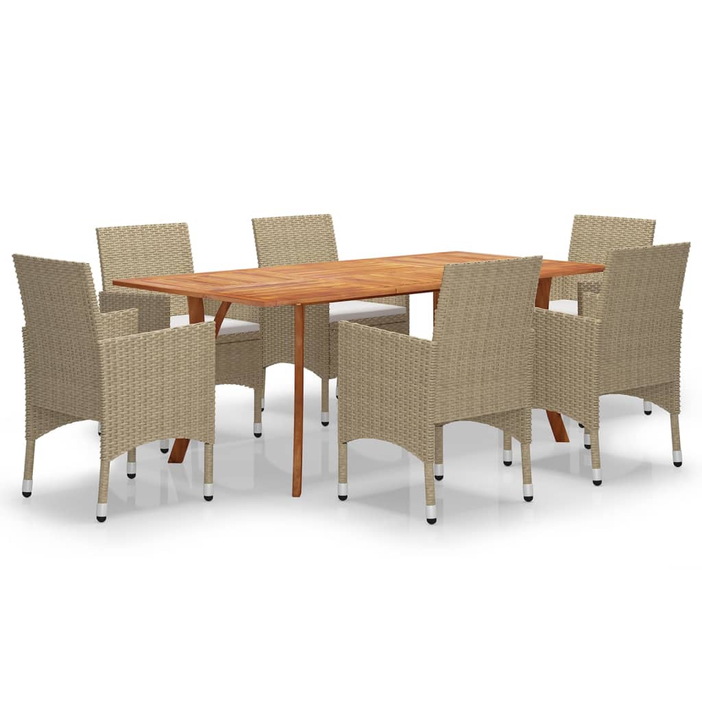  Matgrupp för trädgården 7 delar beige