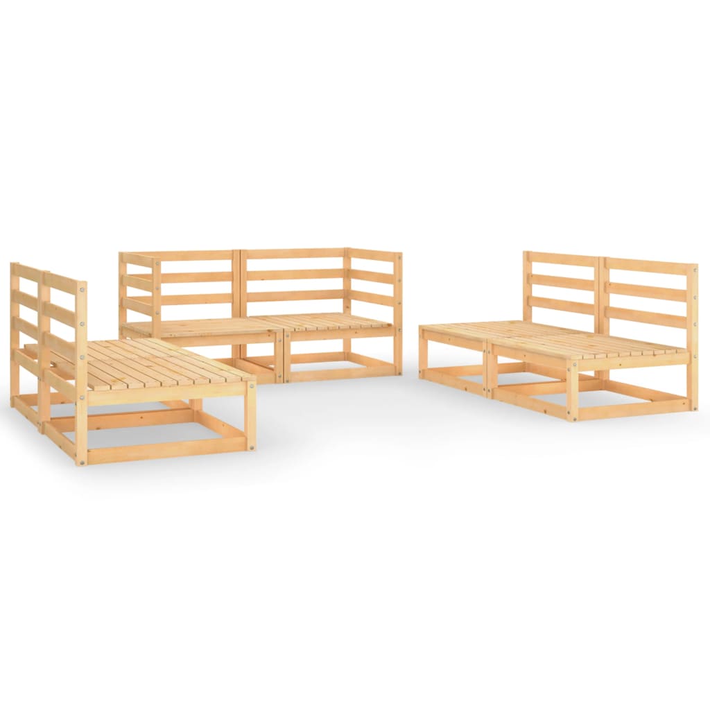  Loungegrupp 6 delar massiv furu