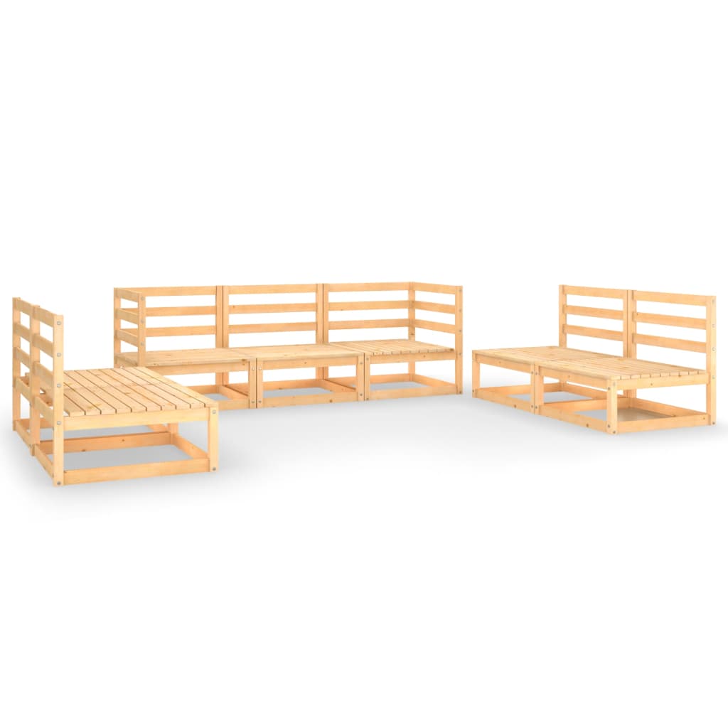  Loungegrupp 7 delar massiv furu