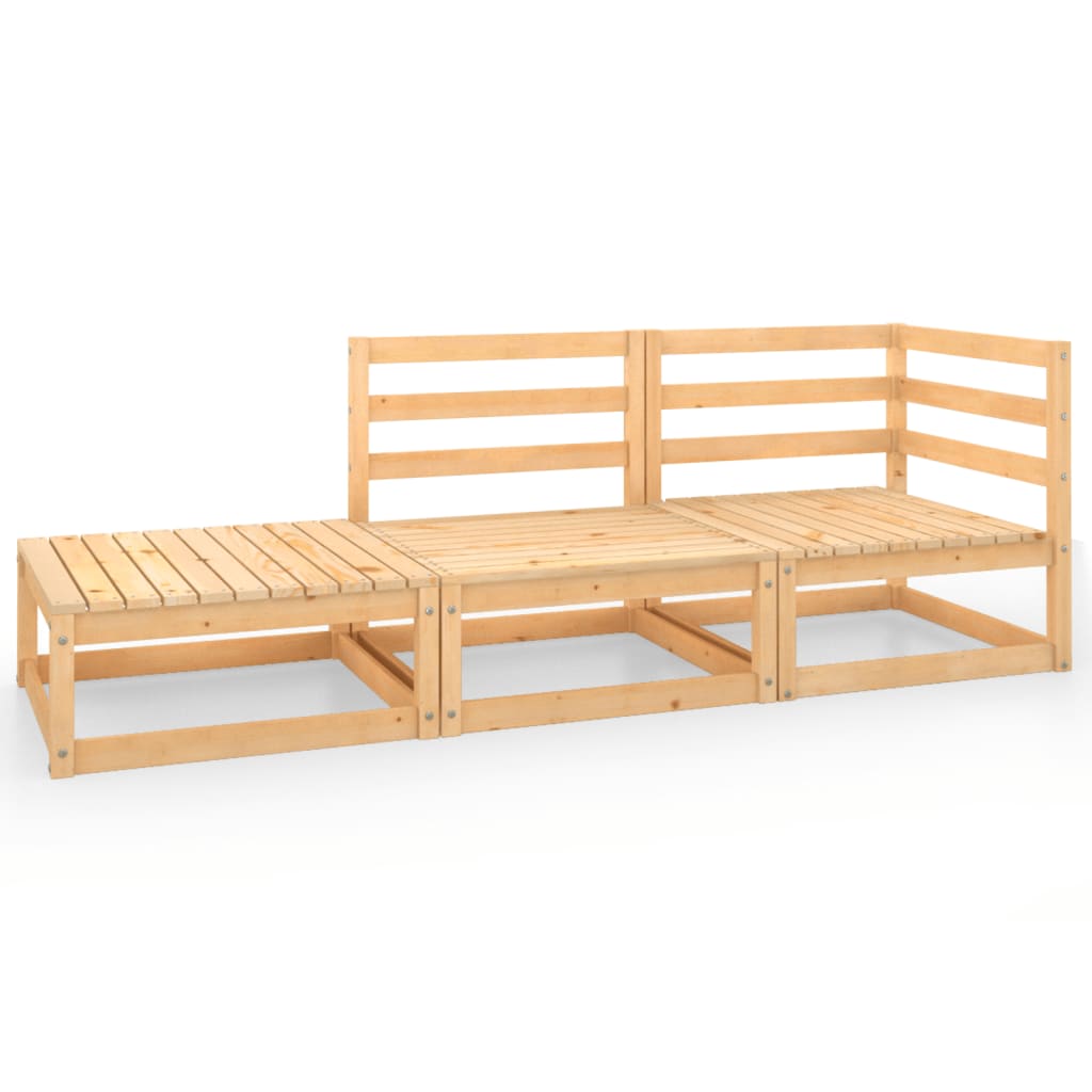  Loungegrupp 3 delar massiv furu