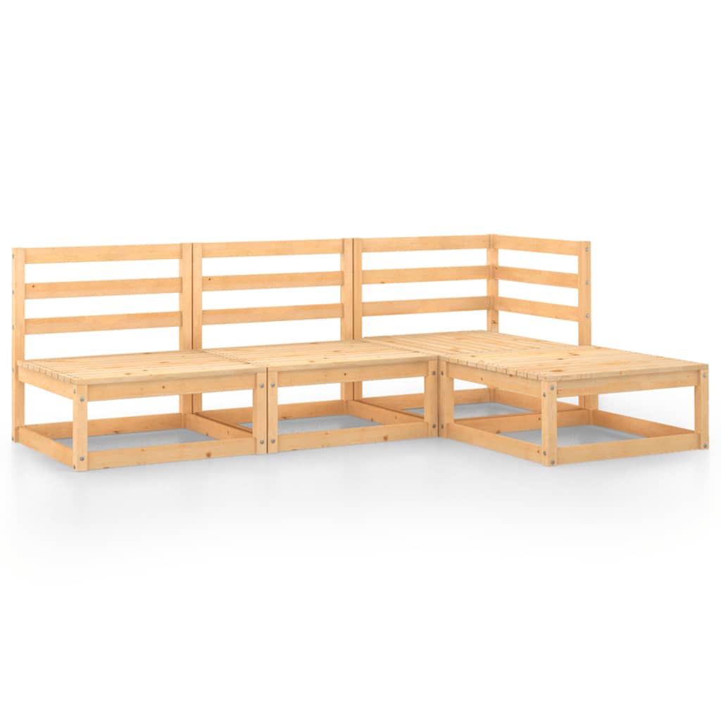  Loungegrupp 4 delar massiv furu