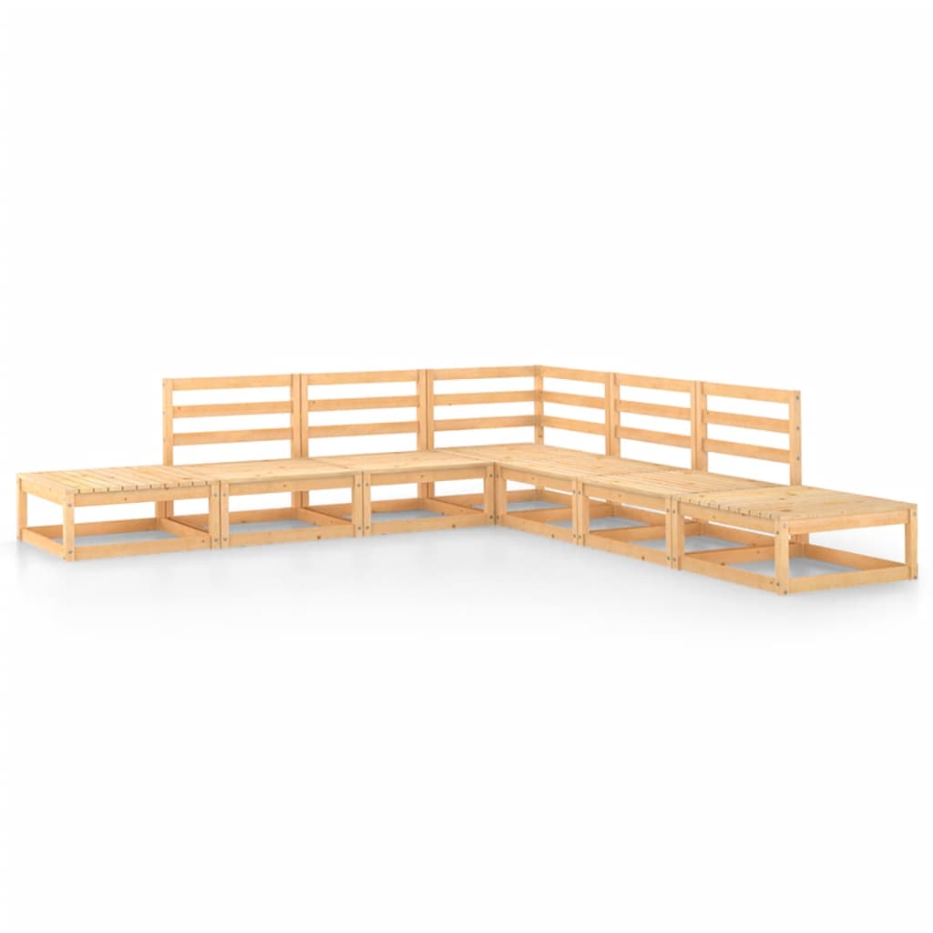 Loungegrupp 7 delar massiv furu