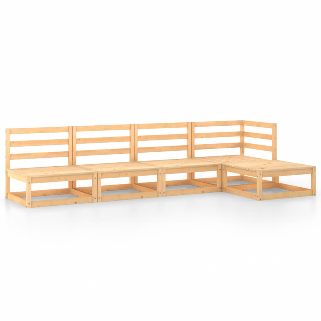  Loungegrupp 5 delar massiv furu