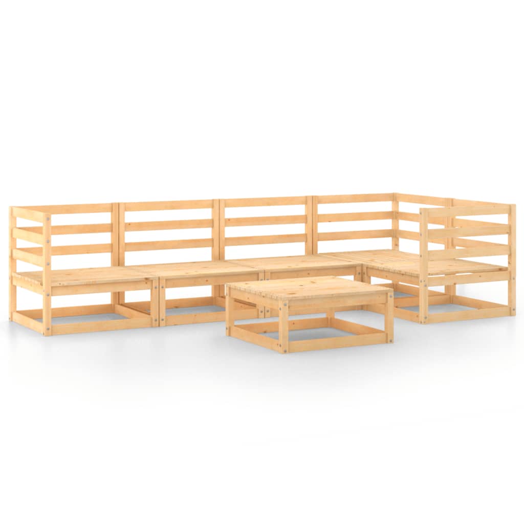  Loungegrupp 6 delar massiv furu