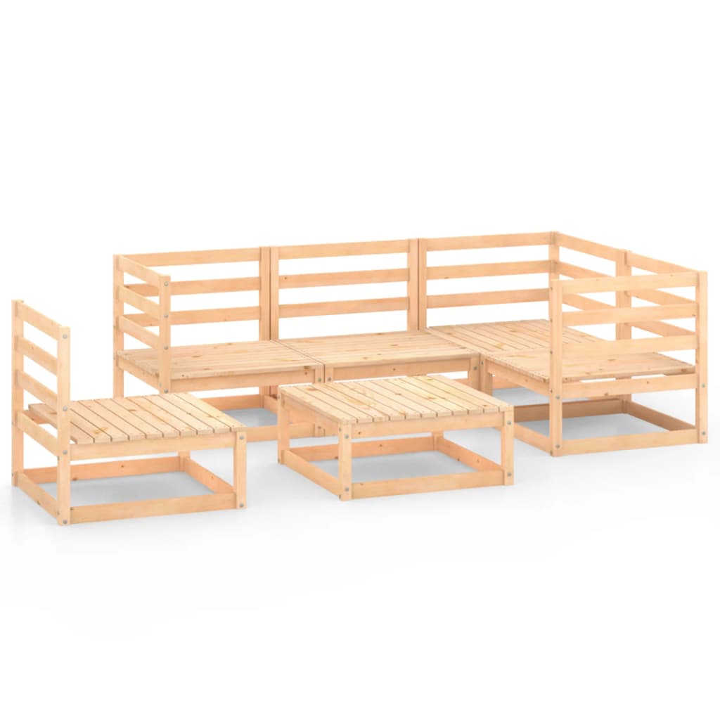  Loungegrupp 6 delar massiv furu