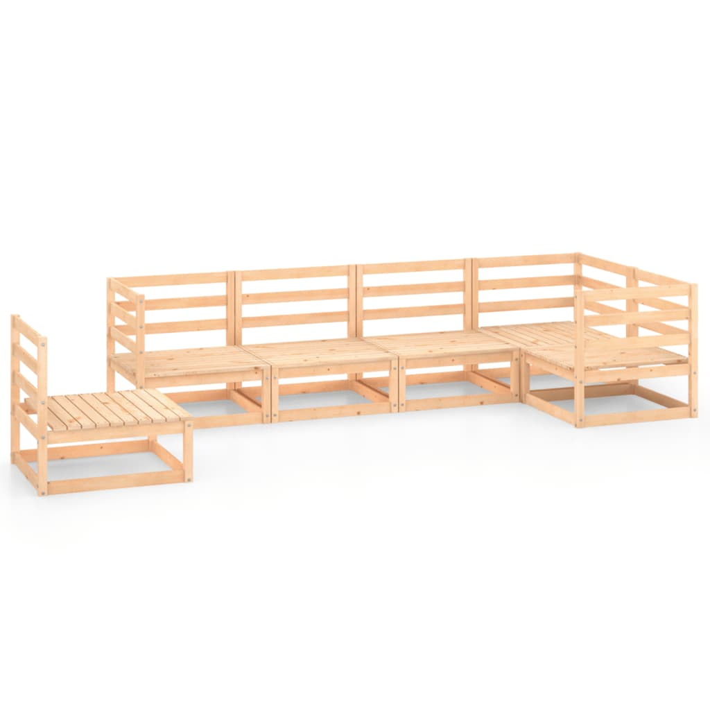 Loungegrupp 6 delar massiv furu