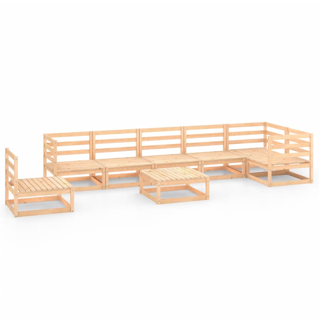  Loungegrupp 8 delar massiv furu