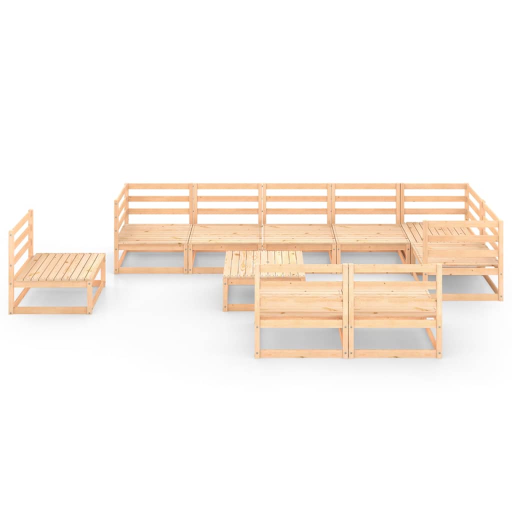  Loungegrupp 10 delar massiv furu