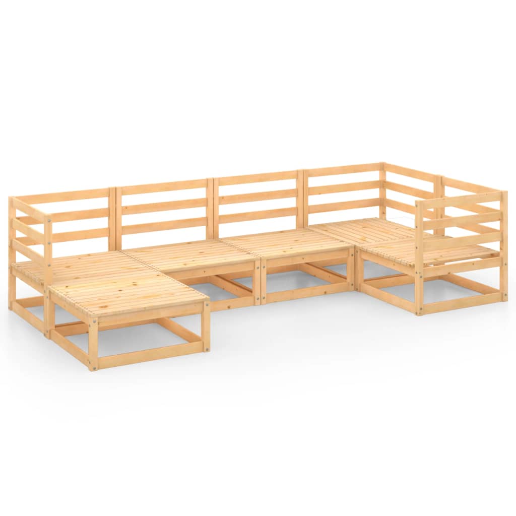  Loungegrupp 6 delar massiv furu