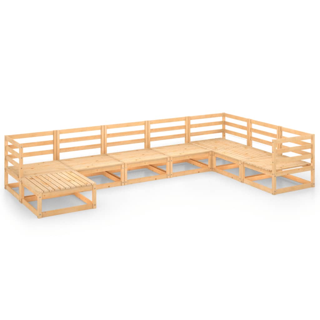  Loungegrupp 8 delar massiv furu