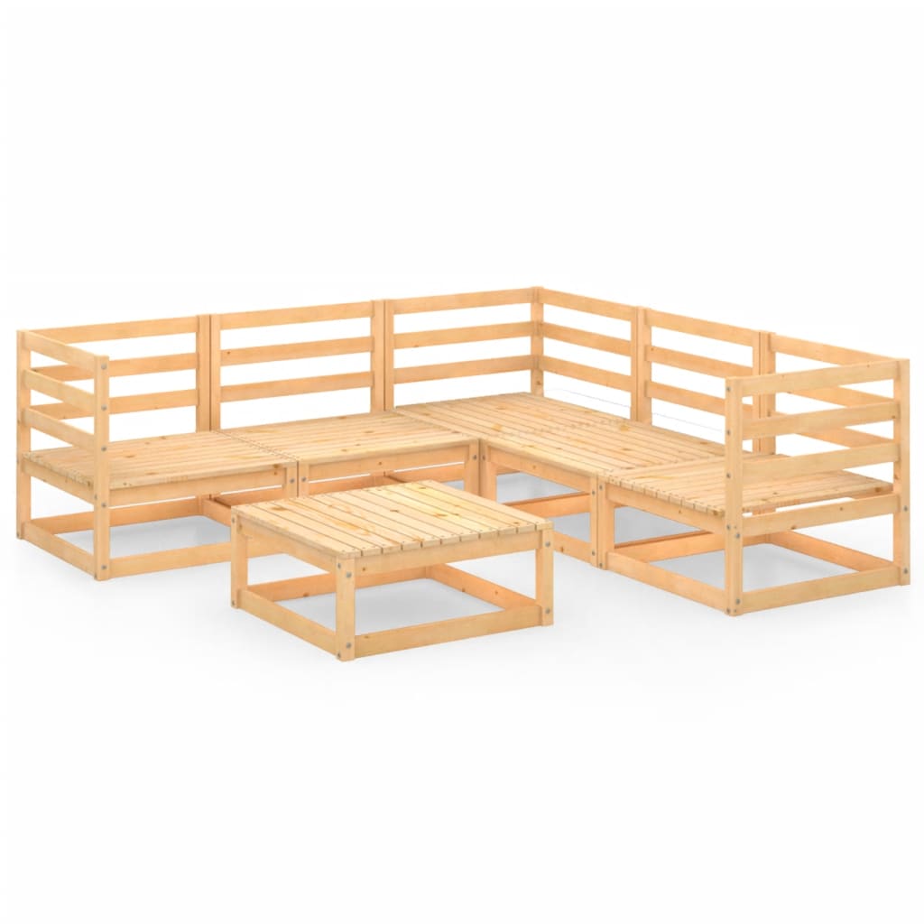  Loungegrupp 6 delar massiv furu