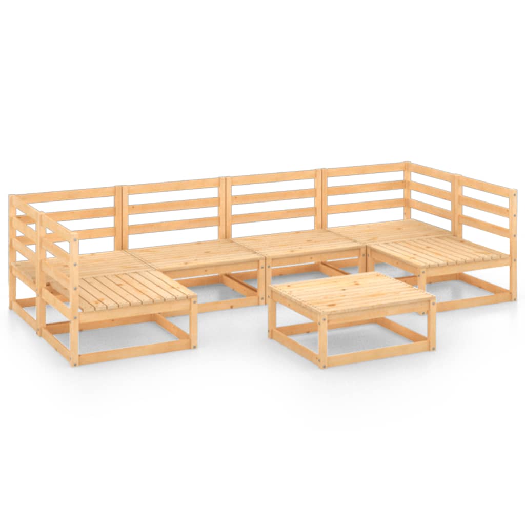  Loungegrupp 7 delar massiv furu