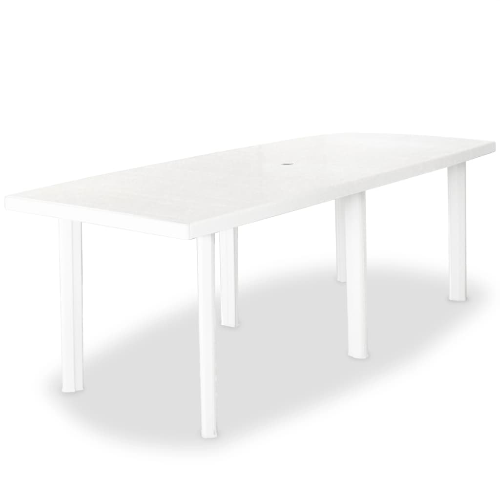  Trädgårdsbord vit 210x96x72 cm plast